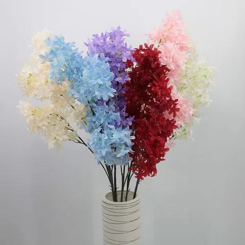 Artificial Cherry Blossom Branch Silk Fabric Flower For Wedding Home Table Decor Photography Prop Faux Floral Decoration Long Stem Flower
