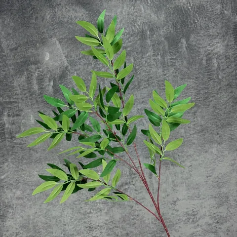 Artificial Willow Leaf Branch Fabric Plastic Greenery For Wedding Home Hotel Decoration Forest Style Multi Branched Plant Photography Prop