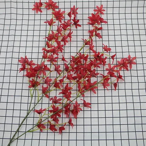 Artificial Oncidium Orchid Flower Silk Fabric Long Branch Dancing Lady Orchid For Wedding Party Home Vase Arrangement Decor
