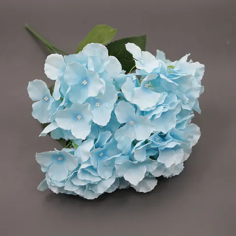 Bouquet di Ortensie Artificiali Teste Multiple Tessuto Effetto Seta Plastica Fiori Finti per Decorazione Casa Hotel Matrimonio Accessori Fotografici