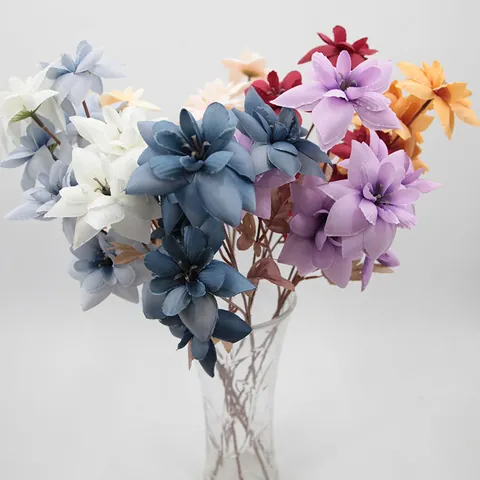 6 Köpfe Künstliche Seide Kamelie Prunkwinde Strauß Für Hochzeit Party Home Decor Realistische Gefälschte Blumenarrangement