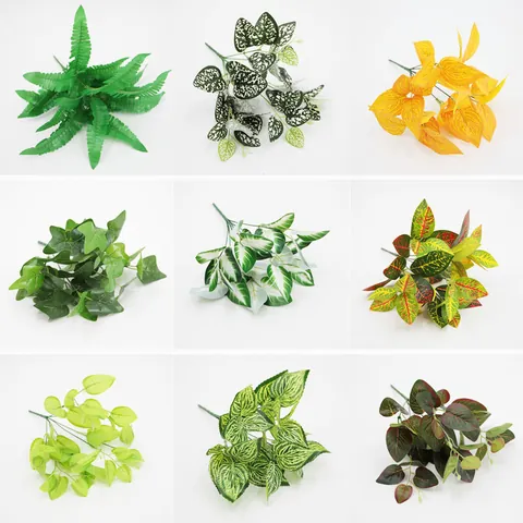 Artificial Scindapsus Leaf Bundle 7-Fork Faux Greenery Plants Silk Cloth For Home Outdoor Wedding Decor Office Photography Props