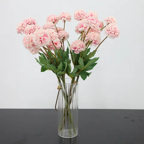 Bouquet de Fleurs de Soie Artificielles Pom-pom Mum Pissenlit Pour Décoration de Mariage Maison Accessoires de Photographie Plante en Plastique