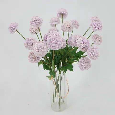 Bouquet de Fleurs de Soie Artificielles Pom-pom Mum Pissenlit Pour Décoration de Mariage Maison Accessoires de Photographie Plante en Plastique