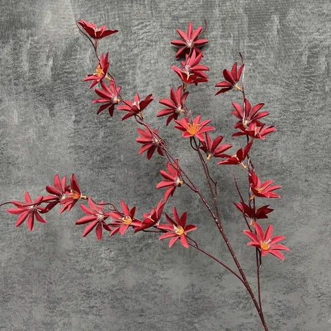 Artificial Lily Flower 28 Heads Long Branch Silk Cloth Plastic 105cm High Fake Flower For Wedding Home Office Decor