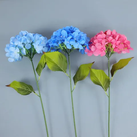Künstliche Hortensie Samtstoff Zweig Großer Blütenkopf Für Hochzeit Party Zuhause Büro Dekor Fotografie Requisite