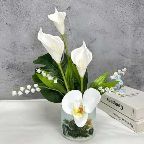 Künstliche PU Calla Lilie Blume Einzelzweig Real Touch Falsche Lilie Für Hochzeit Party Haus Büro Tischdekoration Blumenarrangement