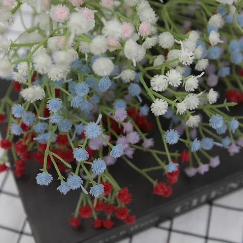 Realistic Artificial Gypsophila Baby's Breath Flowers Plastic Floral Stems For Wedding Home Party Decoration Photography Props
