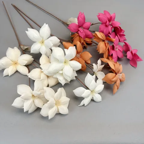 Künstliche Seide Magnolienblüte Große Xiyan Einzelzweig Realistische Gefälschte Blumen Für Haus Hochzeit Party Deko