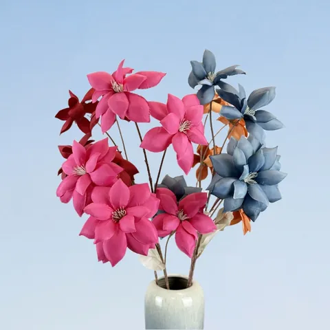 Künstliche Seide Magnolienblüte Große Xiyan Einzelzweig Realistische Gefälschte Blumen Für Haus Hochzeit Party Deko