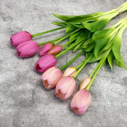 Realistisch Kunstmatig Tulpenboeket Zachte Lijm Hydraterende Kunstbloemen Voor Bruiloft Thuis Decoratie Fotorekwisieten