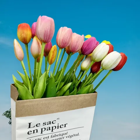 Realistisch Kunstmatig Tulpenboeket Zachte Lijm Hydraterende Kunstbloemen Voor Bruiloft Thuis Decoratie Fotorekwisieten