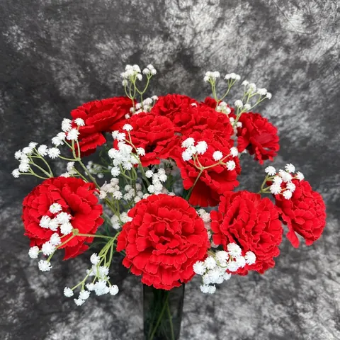 Realistic Velvet Artificial Carnation Flower Single Stem For Mother's Day Gift Home Wedding Decoration Simulation Floral