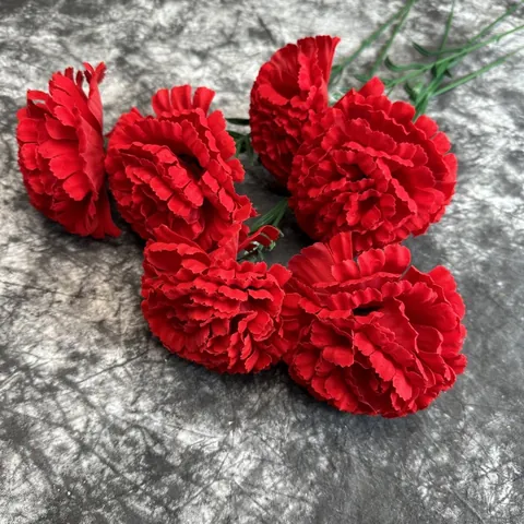 Realistic Velvet Artificial Carnation Flower Single Stem For Mother's Day Gift Home Wedding Decoration Simulation Floral