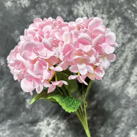 Artificial Hydrangea Satin Flowers Multi Head Fake Floral Bouquet For Wedding Home Table Decor Photography Props Garden Decoration