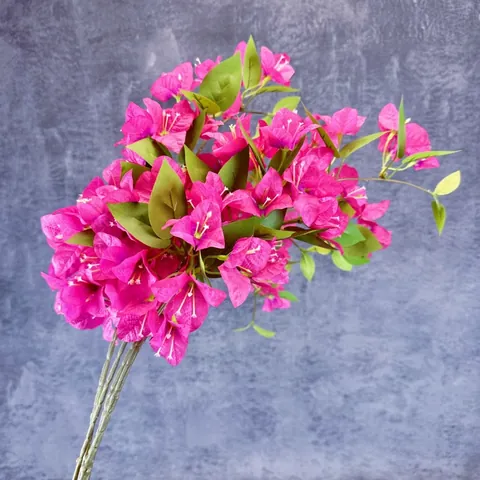 Artificial Bougainvillea Branch Realistic Faux Flower Satin Plastic Floral Stem For Home Wedding Party Outdoor Decoration