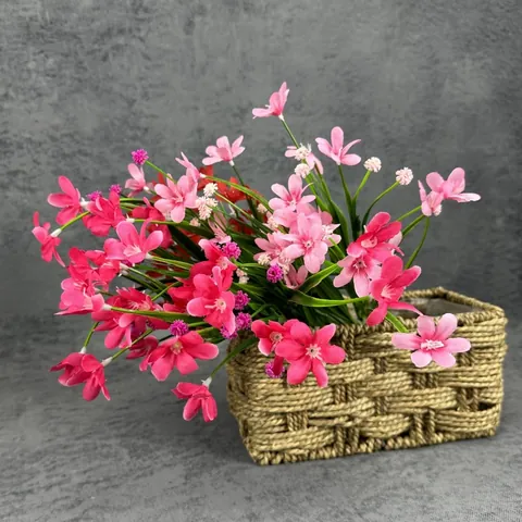 Artificial Orchid Silk Flower Bouquet Realistic Faux Green Plant For Home Hotel Outdoor Party Table Decoration
