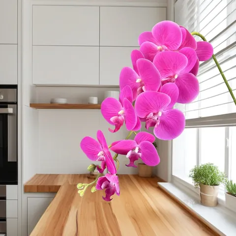 Real Touch Artificial Phalaenopsis Orchid Branch 3D Printed Multi Head Butterfly Orchid For Home Wedding Table Decor Flower