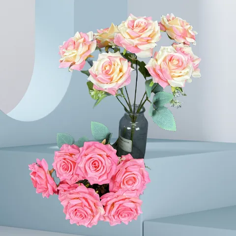 7 Köpfe Diamant Rose Künstliche Blumen Seidenstoff Strauß Für Hochzeit Hotel Home Dekoration Realistische Falsche Blume Dekor