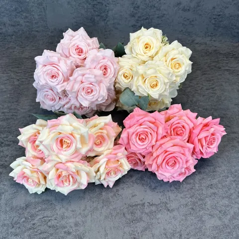 7 Köpfe Diamant Rose Künstliche Blumen Seidenstoff Strauß Für Hochzeit Hotel Home Dekoration Realistische Falsche Blume Dekor