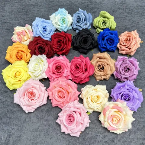 Künstliche Rosenblütenkopf Seidenstoff Realistische Kunstblume Für DIY Hochzeit Party Kuchen Dekor Zuhause Tischarrangement Romantische Blumendekoration