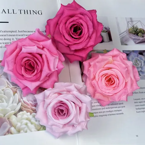 Künstliche Rosenblütenkopf Seidenstoff Realistische Kunstblume Für DIY Hochzeit Party Kuchen Dekor Zuhause Tischarrangement Romantische Blumendekoration
