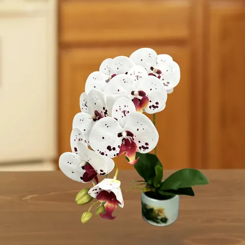7 Heads Real Touch PU Phalaenopsis Artificial Orchid Stem For Home Wedding Hotel Table Decoration Realistic Fake Flower