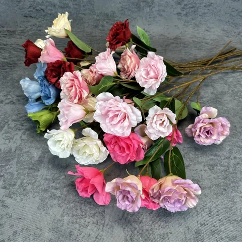 Künstliche Eustoma Seidenblumen Einzelstiel Mit Fünf Köpfen Für Hochzeit Haus Dekoration Gefälschte Lisianthus Strauß Blumen