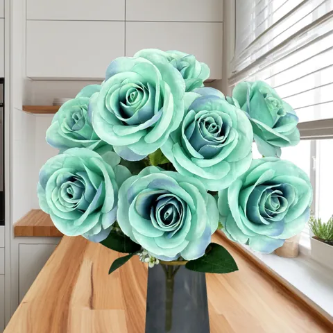 9 Köpfe Künstliche Rosenstrauß Seidenstoff Gefälschte Blumen Für Hochzeit Haus Party Dekor Valentin Rose Florale Anordnung