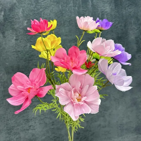65cm Künstliche 4 Kopf Galsang Blume Seidentuch Kosmee Kunstblume Für Zuhause Hochzeit Party Deko Mehrere Farben