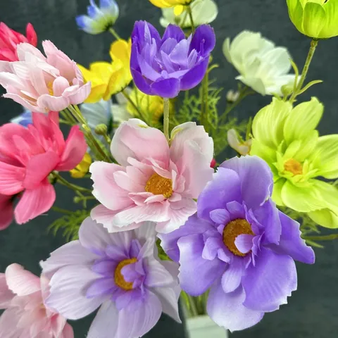 65cm Künstliche 4 Kopf Galsang Blume Seidentuch Kosmee Kunstblume Für Zuhause Hochzeit Party Deko Mehrere Farben