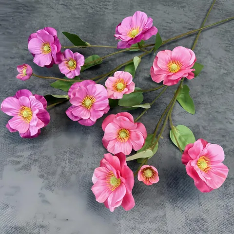 Rama de Flores de Mariposa Artificiales Realistas Multi Cabeza de Tela de Satén Floral Para Decoración de Boda Hogar Hotel
