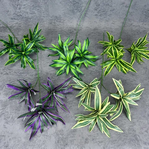 65cm Artificial 3-Head Dracaena Reflexa Lily Bamboo Branch PU Silk Cloth Realistic Faux Plant For Home Wedding Office Decoration
