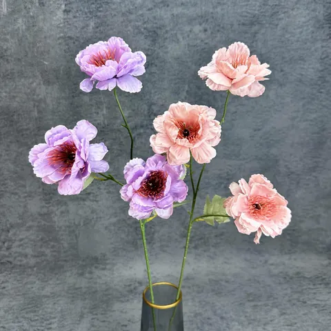 Realistische Triple Head Gardenie Simulationsblume Satin Stoff Künstliche Blumenstiel Für Hochzeit Zuhause Dekoration Fotografie Requisiten