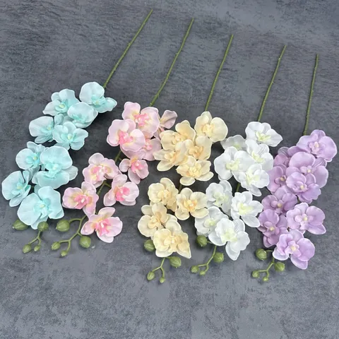 Artificial Phalaenopsis Orchid Silk Cloth Nine Heads Long Stem For Home Wedding Decoration Elegant Fake Flower Photo Prop