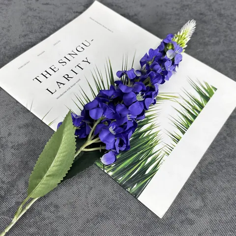 Flor de Seda Delphinium Artificial Tallo Único Realista Falsa Jacinto Boca de Dragón Para Hogar Boda Fiesta Decoración Rama Larga Arreglo Floral