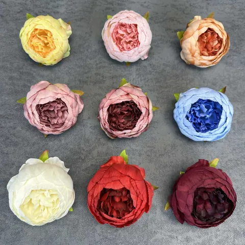 Teste di Fiori di Peonia in Seta Realistiche Rose Artificiali Per Decorazione Matrimonio Casa Accessori Fotografia Fiori Fai Da Te