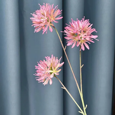 Künstliche Allium Zierlauchkugel Blume Drei Köpfe Kunststoff Seidenzweig Für Hochzeit Home Decor Fotografie Requisiten