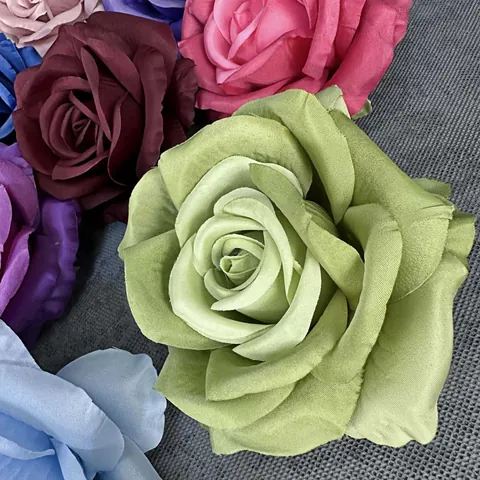 Realistic Large Silk Fabric Rose Flower Heads Artificial Flower For Wedding Party Home Decor DIY Crafts Floral Ornaments