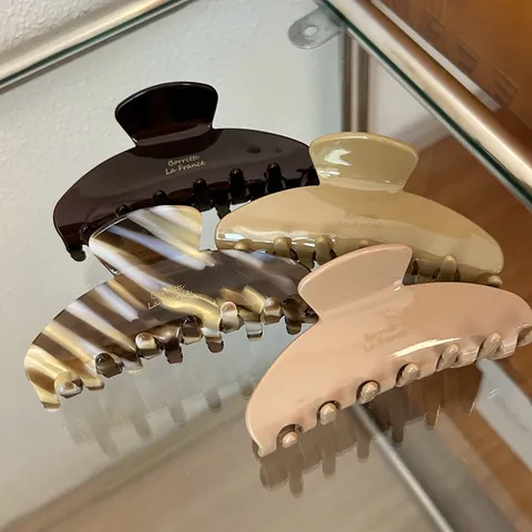 Französischer Stil Acetat Haarklammer Für Damen Elegant Große Haarkralle Einfarbig Marmormuster Haarstyling Zubehör Schmuck