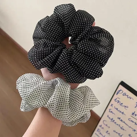 Coleteros Vintage de Lunares en Malla para Mujer Elegantes Coleteros de Organza Grandes Accesorios para el Cabello