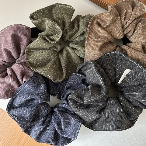 Vintage Fischgräten Stoff Haargummis Für Damen Handgefertigter Stil Absteppung Elastische Haarbänder Koreanische Mode Haarschmuck