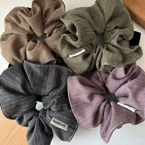 Vintage Fischgräten Stoff Haargummis Für Damen Handgefertigter Stil Absteppung Elastische Haarbänder Koreanische Mode Haarschmuck