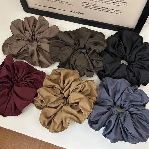 Women Large Scrunchies Solid Color Elastic Hair Ties Oversized Fabric Hair Bands Handmade Korean Style Hair Accessories