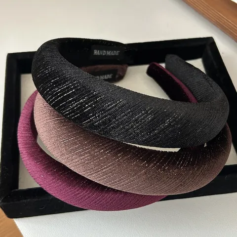 Eleganter Samt Gepolsterter Haarreif Für Damen Rippenstruktur Feiner Glitzer High Top Schwamm Haarreif Einfaches Design Haarschmuck