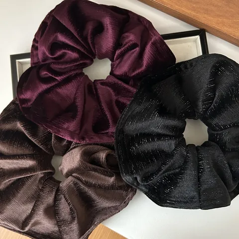 Scrunchie in Velluto Grande Vintage Francese Luccicante Elastico per Capelli Oversize Retro Pieghettato Fascia per Capelli Donna Accessori