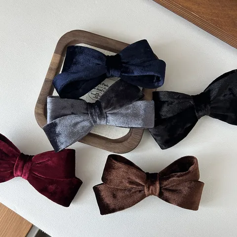 Elegante Samt Schleife Haarklammer Für Damen Koreanischer Stil Hochwertiger Federclip Vintage Pferdeschwanz Haarschmuck