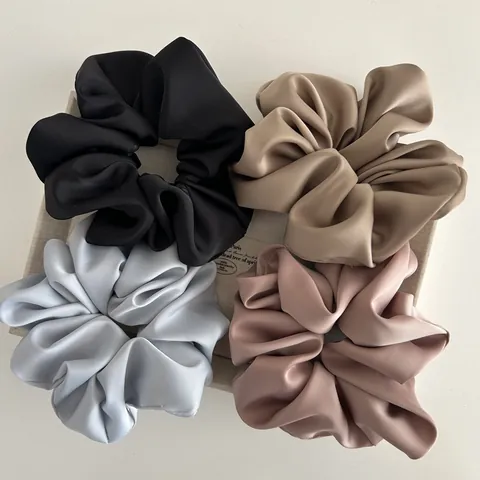Large Satin Scrunchie Solid Color High Elasticity Hair Tie Korean Style Ponytail Holder Fashion Hair Accessories For Women