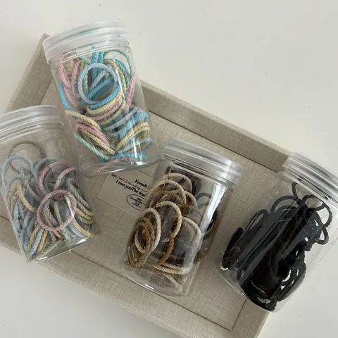 High Elasticity Woven Hair Ties For Women Ponytail Holders Minimalist Durable Hair Bands With Storage Tube Assorted Colors