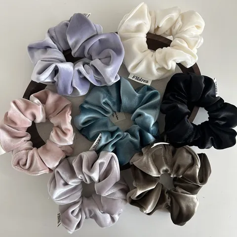 French Elegant Velvet Scrunchie Solid Color Soft Elastic Hair Tie Women Girls Hair Styling Accessory Office Daily Wear